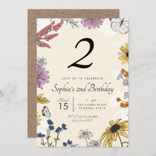Wildflower Birthday Invitation