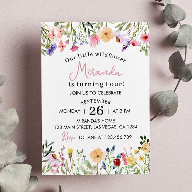 Wildflower Birthday Invitation Any Age (Creator Uploaded)