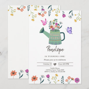 Wildflower birthday invitation Girl Garden Floral