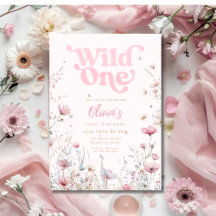 Wildflower Birthday Invitation | Pink Wild One