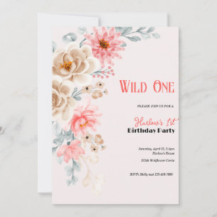 Wildflower Birthday Invitation   Wildflower First