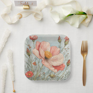 Wildflower Birthday or Shower Paper Plate