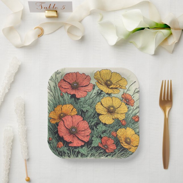 Wildflower Birthday or Shower  Paper Plate (Wedding)