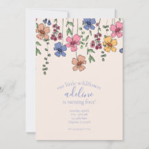 Wildflower Birthday Party Invitations