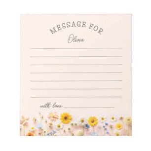 Wildflower Birthday Time Capsule Message Notepad