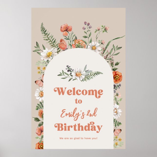 Wildflower Birthday Welcome Poster (Front)