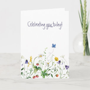 Wildflower Birthday With Butterfly Card