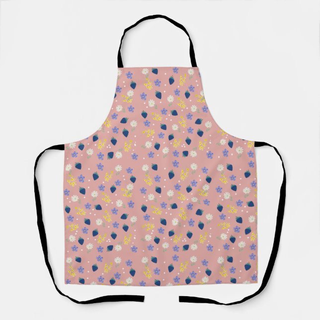 Wildflower & Blackberry Floral Pattern Apron (Front)