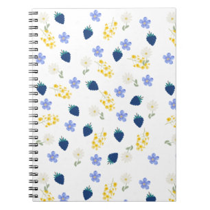 Wildflower & Blackberry Floral Pattern Notebook