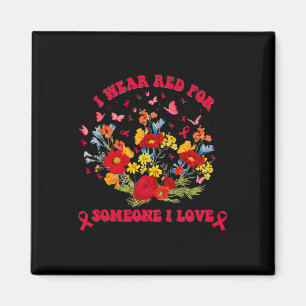 Wildflower Blood Cancer Awareness Apparel Red Ribb Magnet