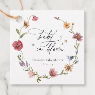 Wildflower Bloom Baby Shower Favour Tags