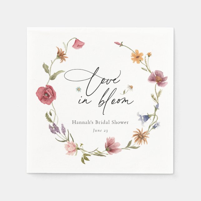 Wildflower Bloom Bridal Shower Napkins (Front)