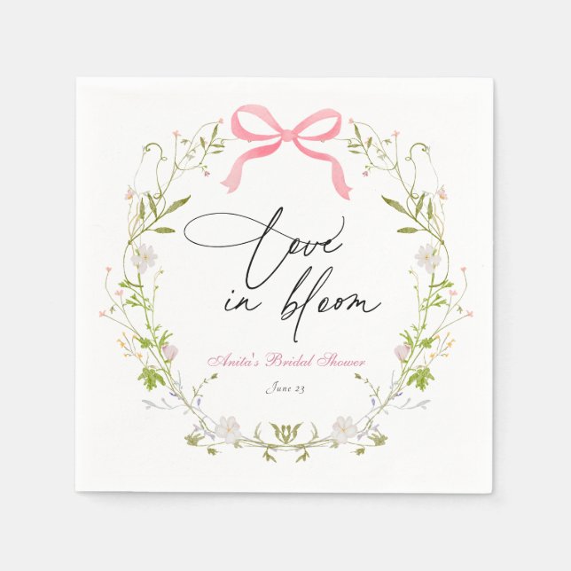 Wildflower Bloom Bridal Shower Napkins (Front)