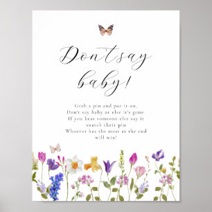 Wildflower Bloom Don't Say Baby Game Sign