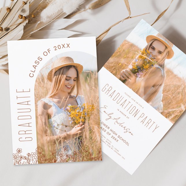 Wildflower Bloom Graduation Party Arch Photo Invitation (Creator Uploaded)