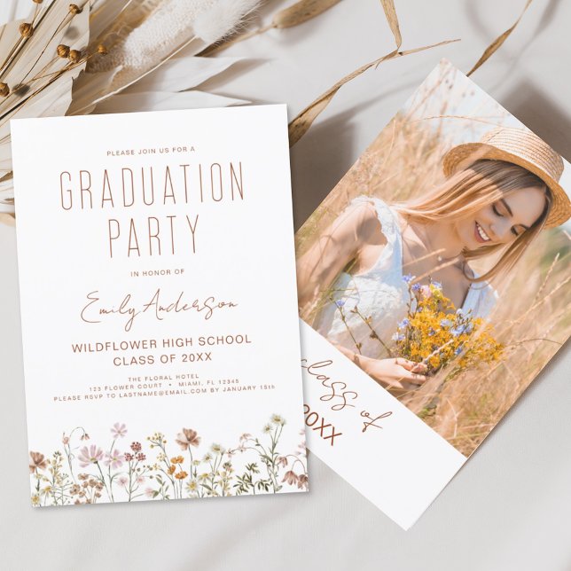 Wildflower Bloom Graduation Party Invitation (Creator Uploaded)
