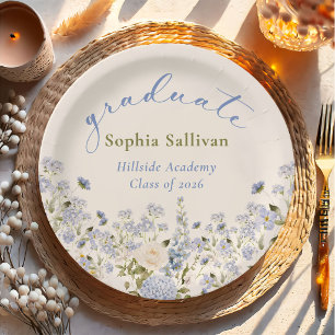 Wildflower Bloom Graduation Party Paper Plate
