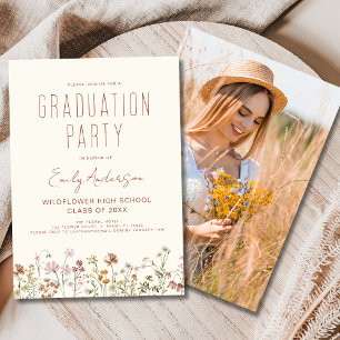 Wildflower Bloom Graduation Party Photo Invitation