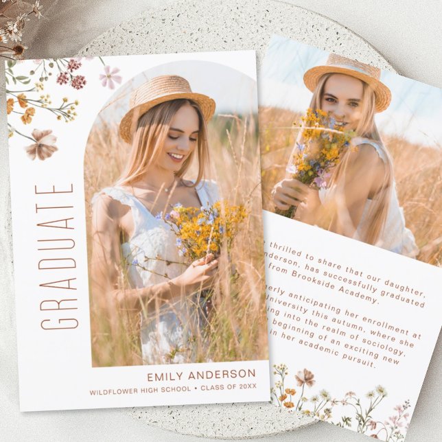 Wildflower Bloom Graduation Photo Announcement (Creator Uploaded)