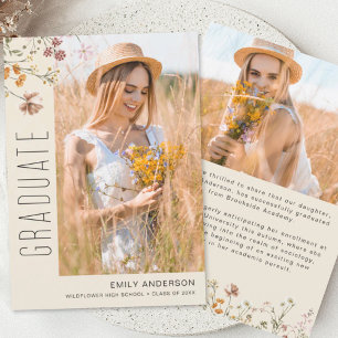 Wildflower Bloom Graduation Photo Announcement