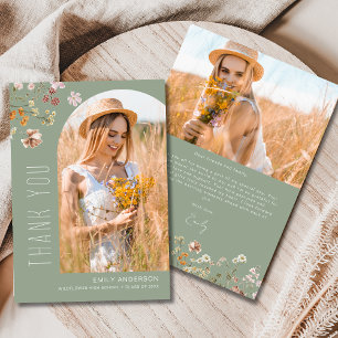 Wildflower Bloom Graduation Photo Thank You Card