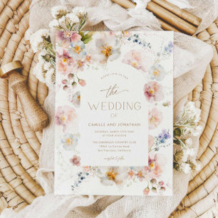 Wildflower Bloom Photo Wedding Invitation