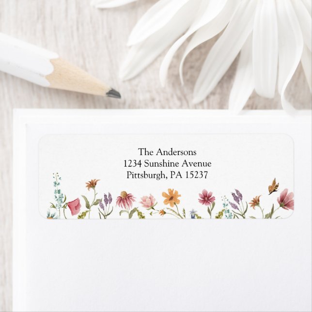 Wildflower Bloom Return Address Label (Insitu)