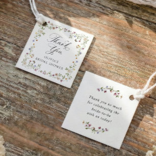 Wildflower Bloom Vintage Floral Bridal Shower Favour Tags