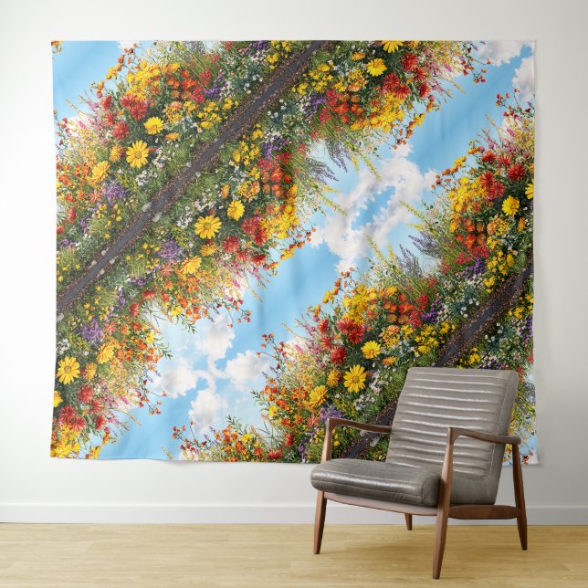 Wildflower Bloom Wall Tapestry (In Situ (Horizontal))