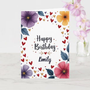 Wildflower Blooming Delicate Floral Birthday Card