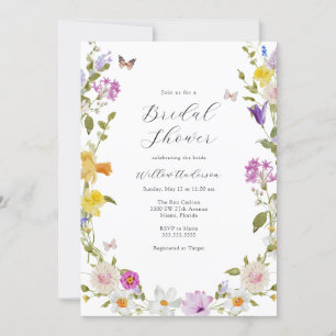 Wildflower Blooms Bridal Shower Invitation