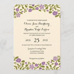 Wildflower Blossoms Wedding Invitation
