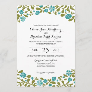 Wildflower Blossoms Wedding Invitation