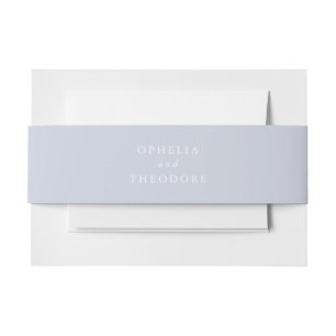 Wildflower Blue Elegant Wedding Suite Invitation Belly Band