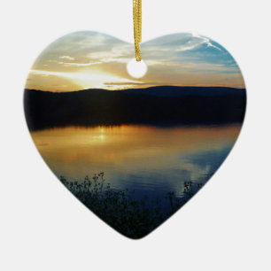 Wildflower, Blue sunset Ceramic Tree Decoration