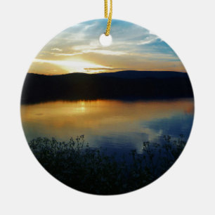 Wildflower, Blue sunset Ceramic Tree Decoration