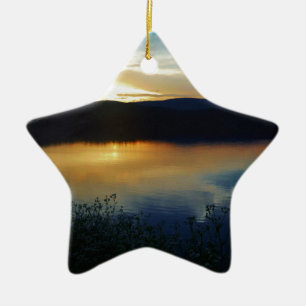 Wildflower, Blue sunset Ceramic Tree Decoration