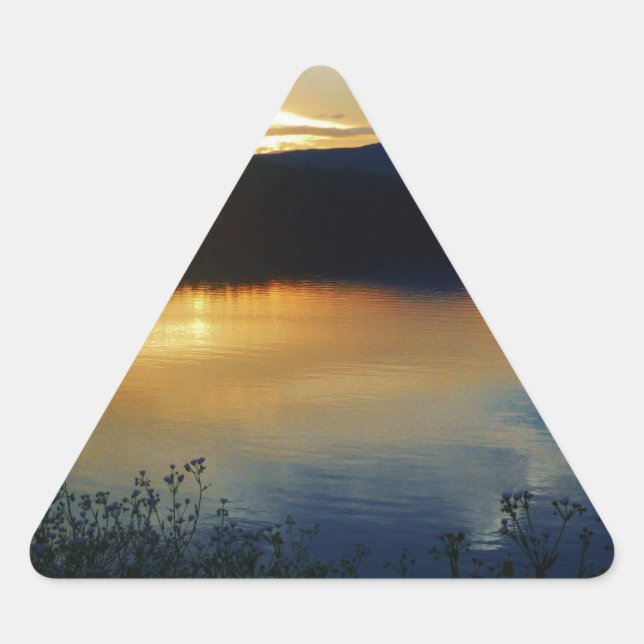 Wildflower, Blue sunset Triangle Sticker (Front)