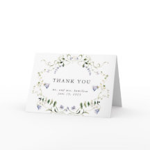 Wildflower Blue Watercolor Elegant Wedding