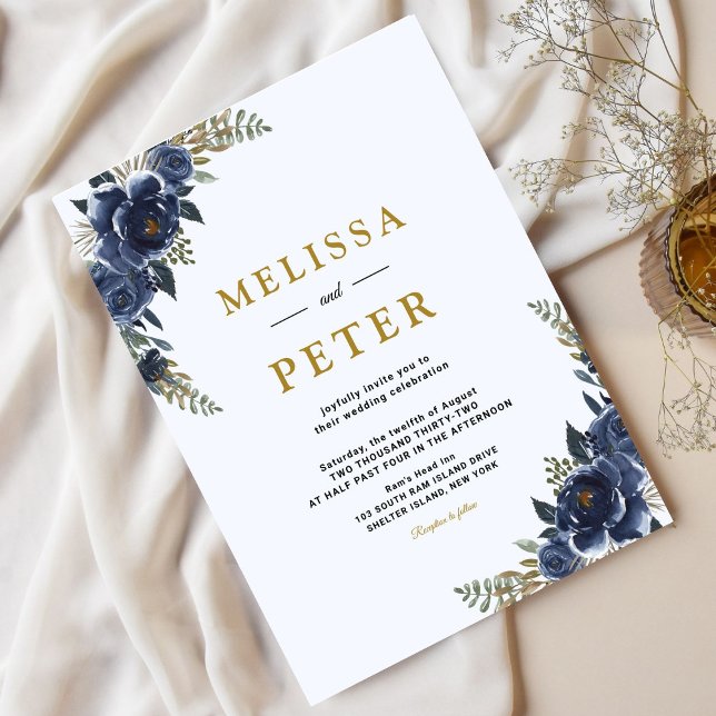  Wildflower Blue Wedding Invitation (Creator Uploaded)