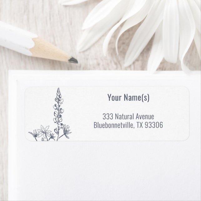 Wildflower Bluebonnet Floral Return Address (Insitu)