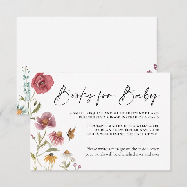 Wildflower Blush Books for Baby Card (Front/Back)