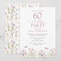 Wildflower Blush Pink 60th Birthday Party Elegant