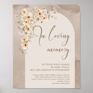 Wildflower boho arch minimalist In loving memory Poster