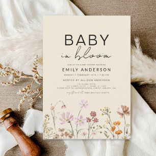 Wildflower Boho Baby in Bloom Baby Shower Invitation