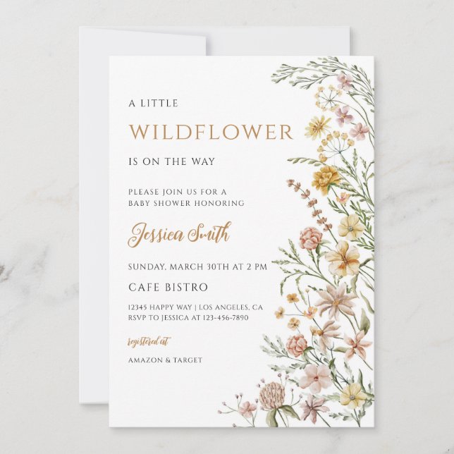 Wildflower Boho Baby Shower Bundle Invitation (Front)