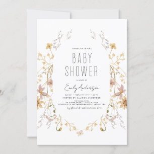 Wildflower Boho Baby Shower Elegant Modern Invitation