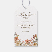 Wildflower Boho Baby Shower Gift Tag