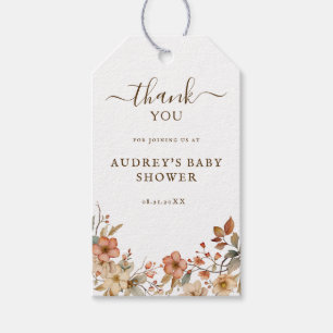 Wildflower Boho Baby Shower Gift Tag