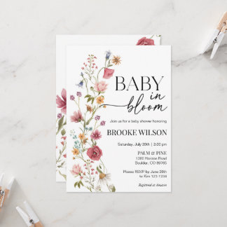 Wildflower Boho Baby Shower Invitation